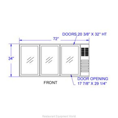 Beverage Air BB72GY-1-B-27 Back Bar Cabinet, Refrigerated