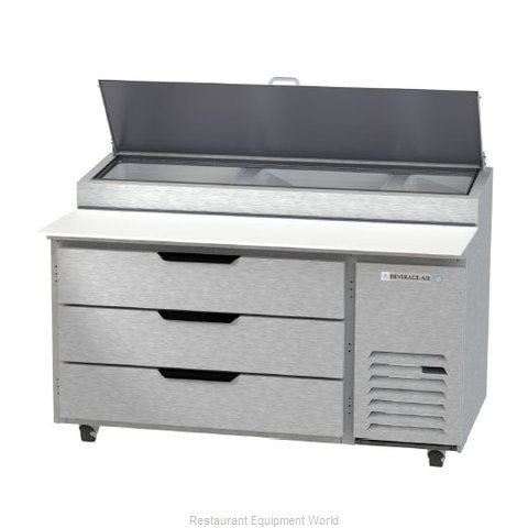 Beverage Air DPD60HC-3 Refrigerated Counter, Pizza Prep Table