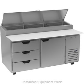 Beverage Air DPD67HC-3 Refrigerated Counter, Pizza Prep Table