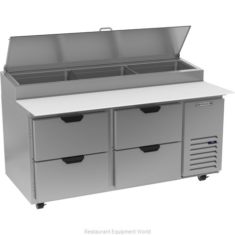 Beverage Air DPD67HC-4 Refrigerated Counter, Pizza Prep Table