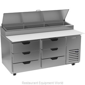 Beverage Air DPD67HC-6 Refrigerated Counter, Pizza Prep Table