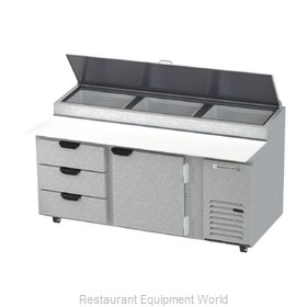 Beverage Air DPD72HC-3 Refrigerated Counter, Pizza Prep Table