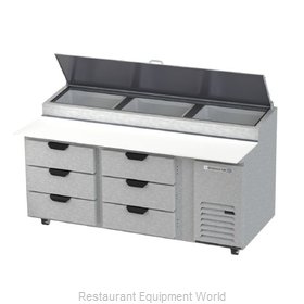 Beverage Air DPD72HC-6 Refrigerated Counter, Pizza Prep Table