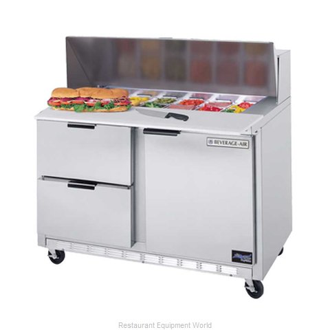 Beverage Air SPED48-18M-2 Refrigerated Counter, Mega Top Sandwich / Salad Unit
