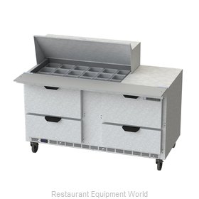 Beverage Air SPED60HC-18M-4 Refrigerated Counter, Mega Top Sandwich / Salad Unit