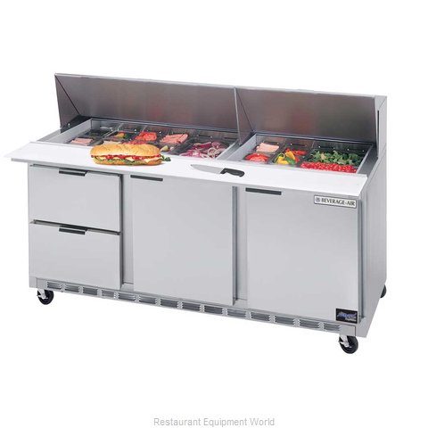 Beverage Air SPED72-30M-2 Refrigerated Counter, Mega Top Sandwich / Salad Unit