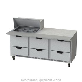 Beverage Air SPED72HC-12M-6 Refrigerated Counter, Mega Top Sandwich / Salad Unit