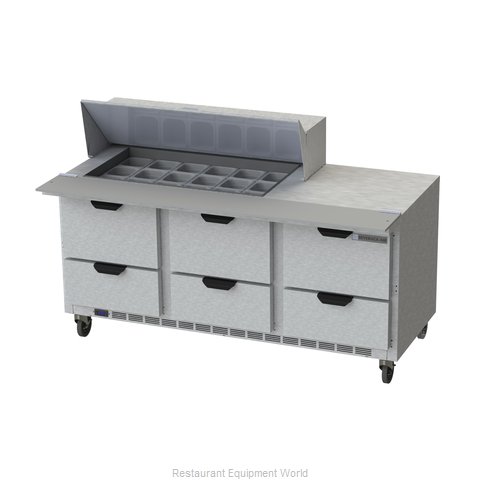 Beverage Air SPED72HC-18M-6 Refrigerated Counter, Mega Top Sandwich / Salad Unit