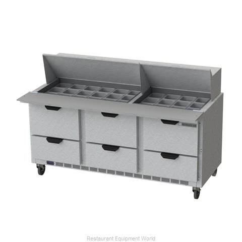 Beverage Air SPED72HC-30M-6 Refrigerated Counter, Mega Top Sandwich / Salad Unit