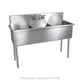 BK Resources BK8BS-3-1221-12 Sink, (3) Three Compartment