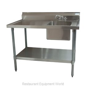 BK Resources BKMPT-3048G-R-P-G Work Table, with Prep Sink(s)