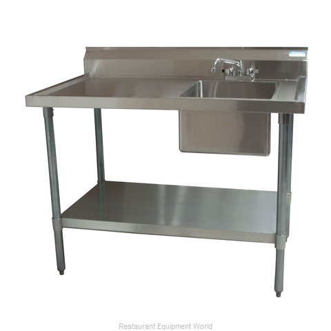 BK Resources BKMPT-3048S-R-P-G Work Table, with Prep Sink(s)