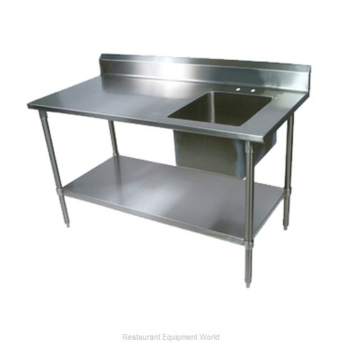 BK Resources BKPT-3060S-R-P-G Work Table, with Prep Sink(s)