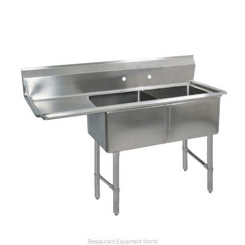 BK Resources BKS-2-1620-12-18LS Sink, (2) Two Compartment