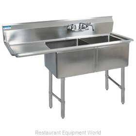 BK Resources BKS-2-18-12-18LS Sink, (2) Two Compartment