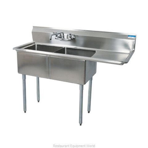 BK Resources BKS-2-24-14-24R Sink, (2) Two Compartment