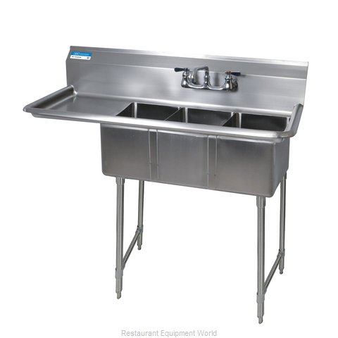 BK Resources BKS-3-1014-10-15LS Sink, (3) Three Compartment