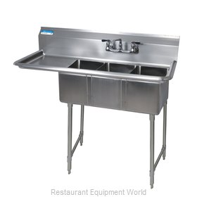 BK Resources BKS-3-1014-10-15LS Sink, (3) Three Compartment