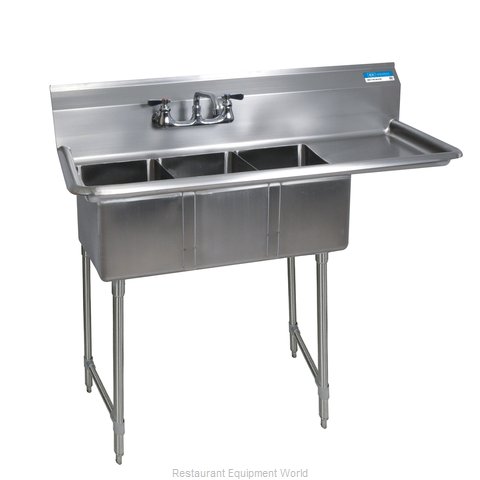 BK Resources BKS-3-1014-10-15RS Sink, (3) Three Compartment