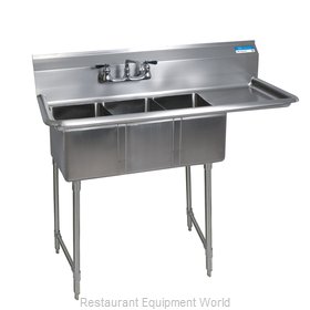 BK Resources BKS-3-1014-10-15RS Sink, (3) Three Compartment