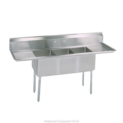 BK Resources BKS-3-15-14-15TS Sink, (3) Three Compartment