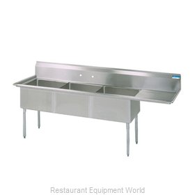 BK Resources BKS-3-1824-14-24R Sink, (3) Three Compartment