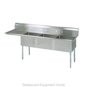 BK Resources BKS-3-24-14-24L Sink, (3) Three Compartment