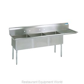 BK Resources BKS-3-24-14-24R Sink, (3) Three Compartment