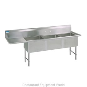 BK Resources BKS6-3-18-14-18LS Sink, (3) Three Compartment