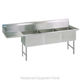 BK Resources BKS6-3-24-14-24LS Sink, (3) Three Compartment