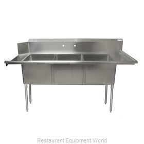 BK Resources BKSDT-3-1820-14-RS Dishtable, with Potsinks