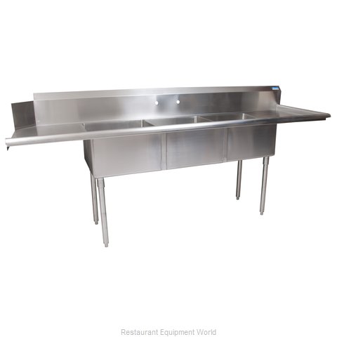 BK Resources BKSDT-3-20-12-20RS Dishtable, With Potsinks