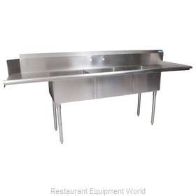 BK Resources BKSDT-3-20-12-20RS Dishtable, With Potsinks