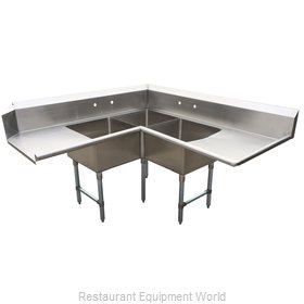 BK Resources BKSDT-CO3-2012-LS Dishtable, With Potsinks