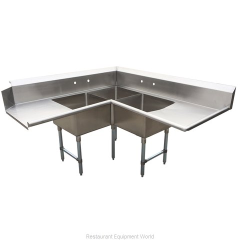 BK Resources BKSDT-CO3-2012-RS Dishtable, With Potsinks