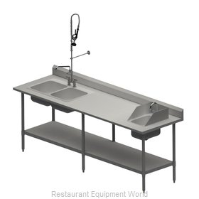 BK Resources MOD-PT Work Table, with Prep Sink(s)