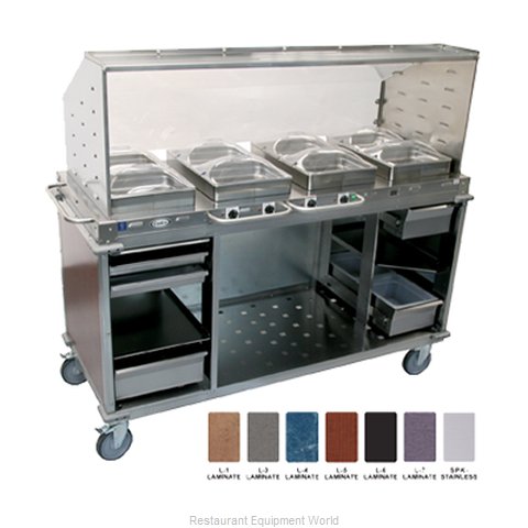 Cadco CBC-HHHC-L1-4 Serving Counter, Hot and Cold Buffet