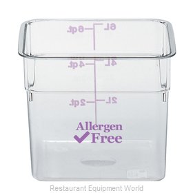 Food Storage Container, 4 Qt, Plastic, White, Square, Cambro 4SFSP148