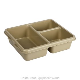 Cambro 1596CW133 9 x 15 Beige Polycarbonate Rectangular Camwear 2 x 2 Compartment Tray