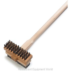 Carlisle 4002600 Sparta Broiler Master Grill Brush with 30 1/2 Wooden  Handle and Scraper