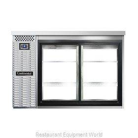 Continental Refrigerator BBC50-SS-SGD-PT Back Bar Cabinet, Refrigerated