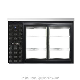 Continental Refrigerator BBC50S-SGD-PT Back Bar Cabinet, Refrigerated
