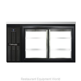 Continental Refrigerator BBC59-SGD-PT Back Bar Cabinet, Refrigerated
