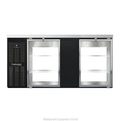 Continental Refrigerator BBC69-GD-PT Back Bar Cabinet, Refrigerated