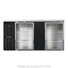 Continental Refrigerator BBC69-GD Back Bar Cabinet, Refrigerated