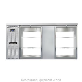 Continental Refrigerator BBC69-SS-GD-PT Back Bar Cabinet, Refrigerated