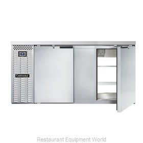 Continental Refrigerator BBC69-SS-PT Back Bar Cabinet, Refrigerated
