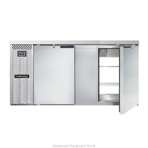 Continental Refrigerator BBC69S-SS-PT Back Bar Cabinet, Refrigerated