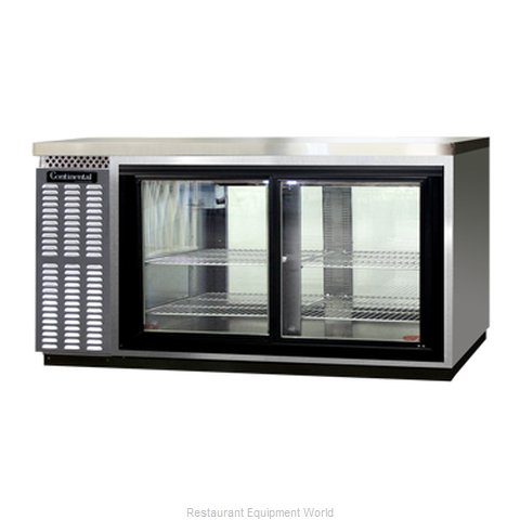 Continental Refrigerator BBC69S-SS-SGDPT Backbar Cabinet, Refrigerated