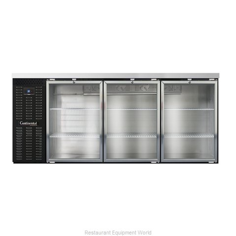 Continental Refrigerator BBC79-GD Back Bar Cabinet, Refrigerated